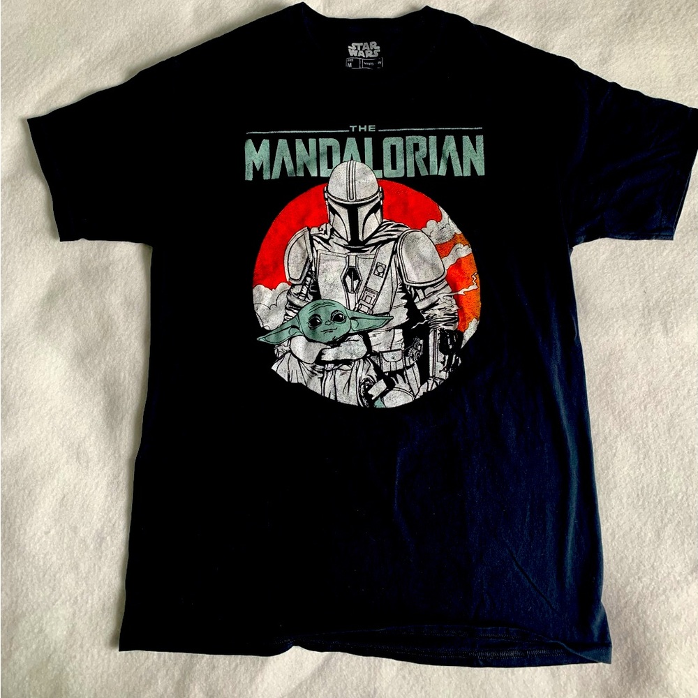Star Wars The Mandalorian Boba Fett Baby Yoda T-Shirt Men’s Size M